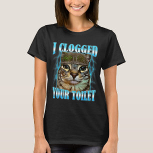 Jag stoppade din toalett rolig katt krig meme hjär t shirt
