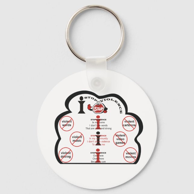 Jag stoppar Nyckelringen för våld Nyckelring (Framsida)