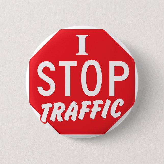 JAG STOPPAR trafikerar med ett rött stopp Knapp (Framsida)