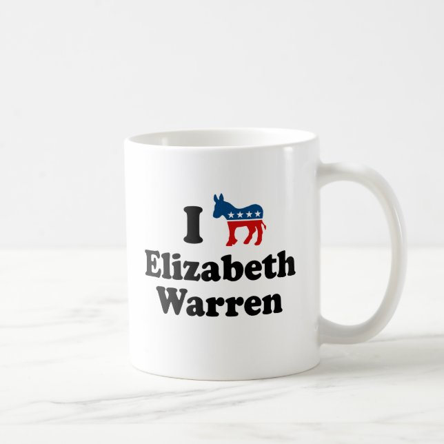 JAG STÖTTAR DEMOKRATEN ELIZABETH WARREN - .PNG KAFFEMUGG (Höger)