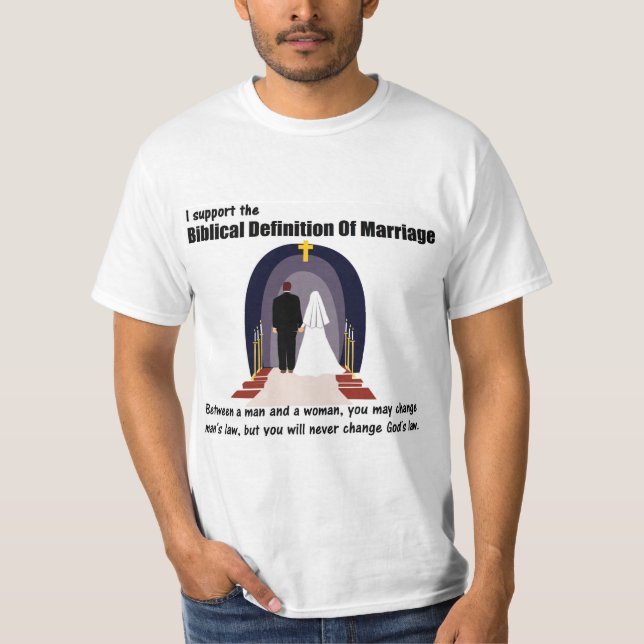 Jag stöttar den bibliska definitionen av giftermål t shirt (Framsida)