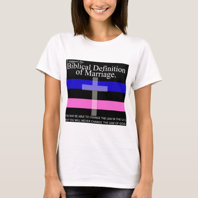 Jag stöttar den bibliska definitionen av giftermål tee shirt (Framsida)
