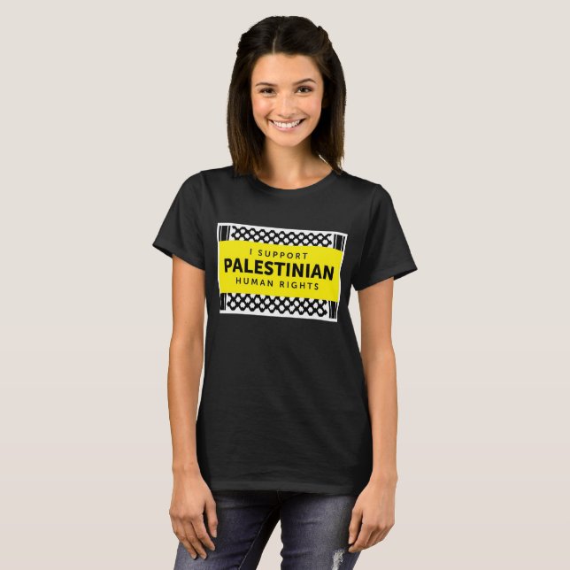 Jag stöttar den palestinska rättighetertshirten - t shirt (Hel framsida)