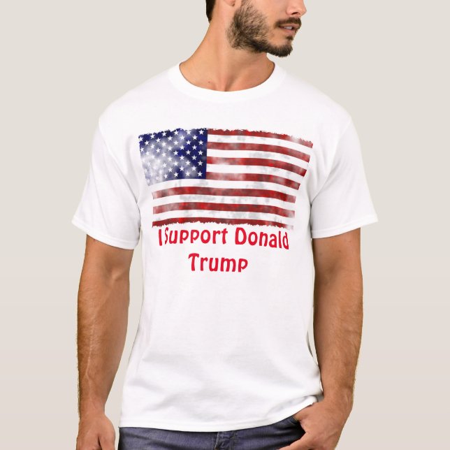 Jag stöttar Donald Trump manar grundläggande Tee Shirt (Framsida)