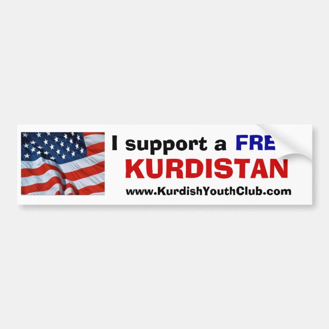 Jag stöttar en fri Kurdistan USA Bildekal (Framsidan)