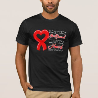 Jag stöttar min flickvän med all min hjärta t-shirt