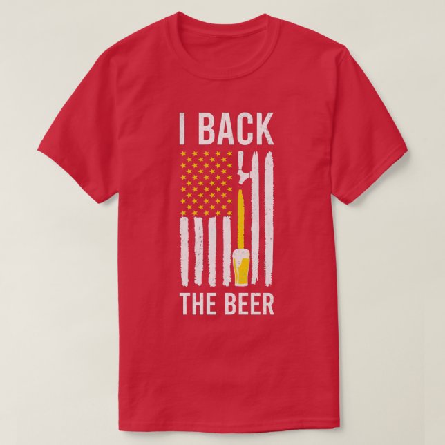 Jag stöttar öl rolig present patriot t shirt (Design framsida)