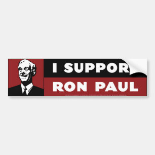 Jag stöttar röda Ron Paul - Bildekal
