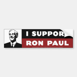 Jag stöttar Ron Paul - vit Bildekal