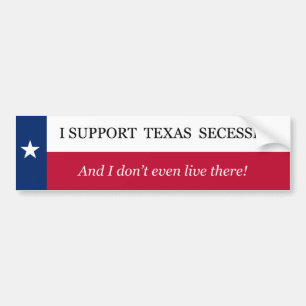 Jag stöttar Texas Secession Bildekal