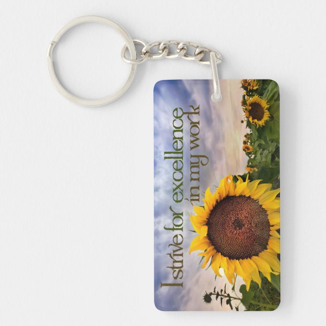 "Jag strävar efter spetskompetens" Motiveringsbekr Nyckelring (Framsidan)