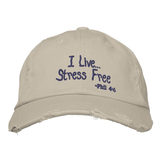 Jag Stressar gratis Anpassa den Broderad Keps (Framsida)