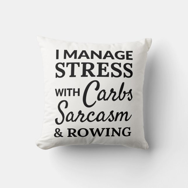 Jag stressar med karb, sarkasm och rotning. kudde (Framsida)