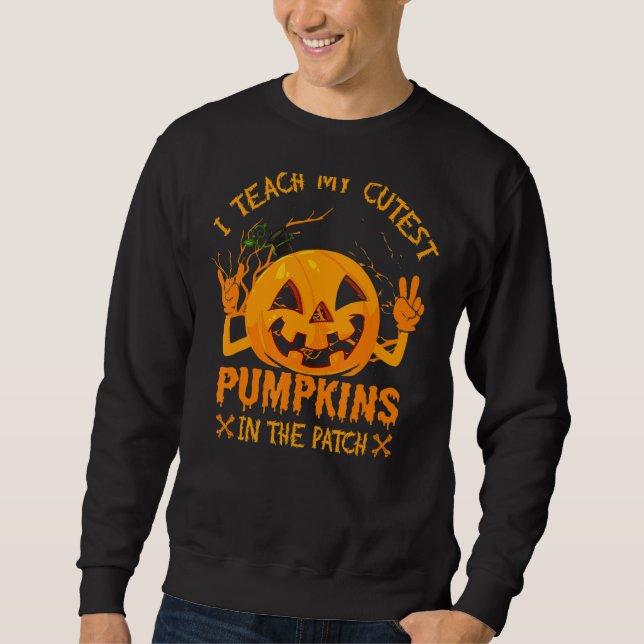 Jag studerar de bästa piskorna i Patch Hallowee Lång Ärmad Tröja (Framsida)