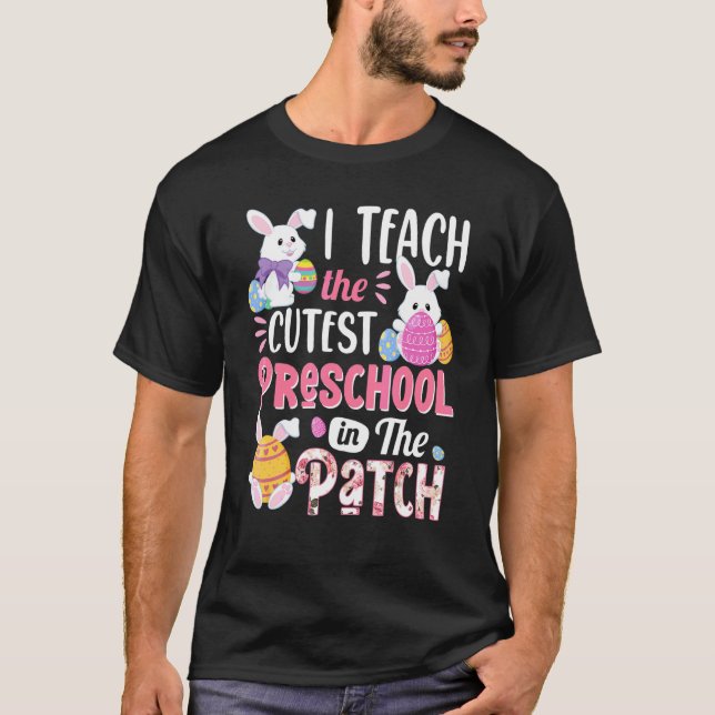 Jag studerar de kutaste Preschoolbunnierna i lappe T Shirt (Framsida)