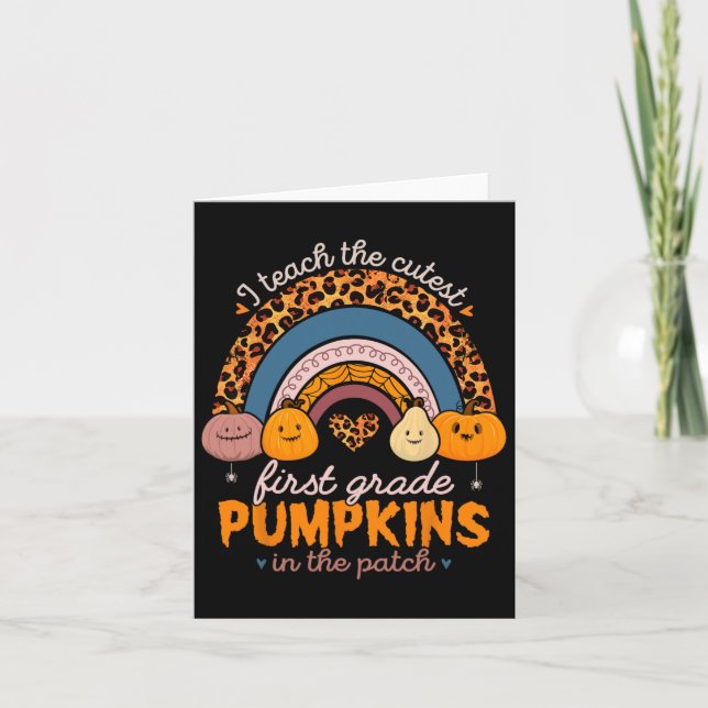 Jag studerar den kutaste pumpkins Halloween första Kort (Framsida)