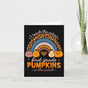Jag studerar den kutaste pumpkins Halloween första Kort
