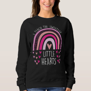 Jag studerar den sötaste Hearts Rainbow Teacher Va T Shirt