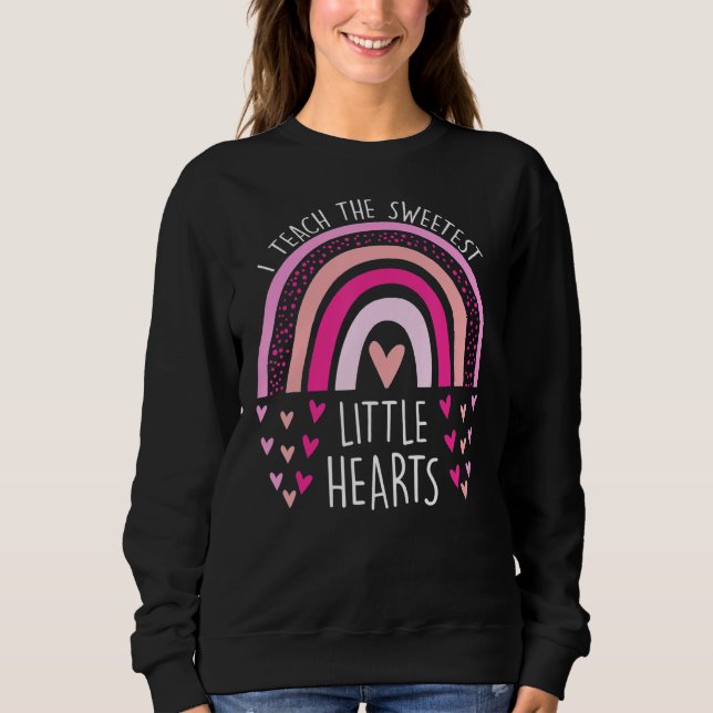 Jag studerar den sötaste Hearts Rainbow Teacher Va T Shirt (Framsida)