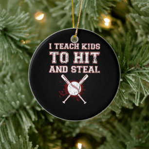 Jag studerar Kids till Slå och Steal - Baseball C Julgransprydnad Keramik