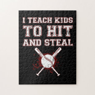 Jag studerar Kids till Slå och Steal - Baseball C Pussel