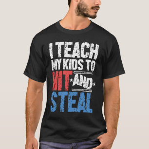 Jag studerar Kids till Slå och Steal Baseball Coac T Shirt