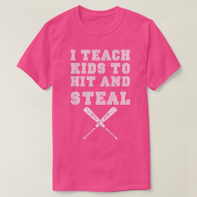 Jag studerar Kids till Slå och StealBaseball Coach T Shirt (Design framsida)