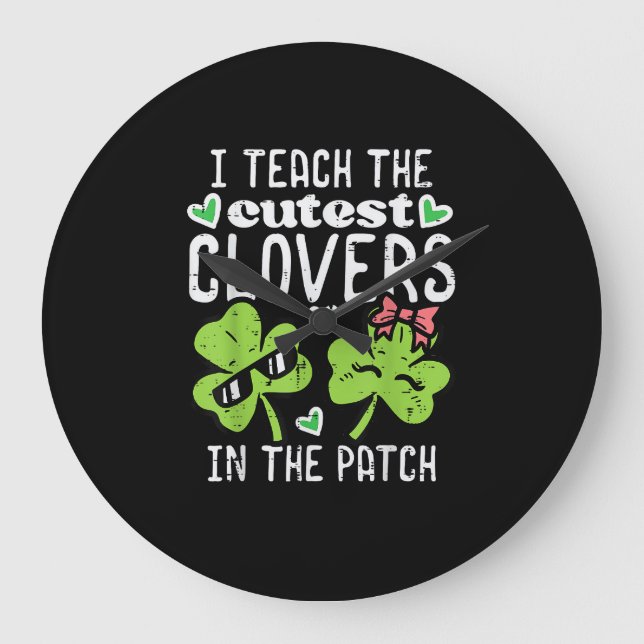 Jag studerar Klöver i Patch St Patricks Da Stor Klocka (Framsida)