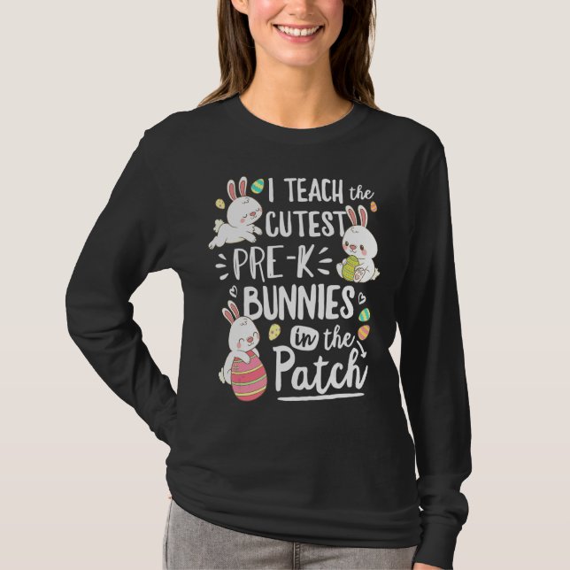 Jag studerar Påsk Da för den kutaste prek-Bunnies- T Shirt (Framsida)