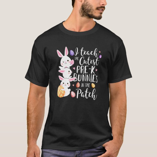 Jag studerar Påsk Da för den kutaste prek-Bunnies- T Shirt (Framsida)