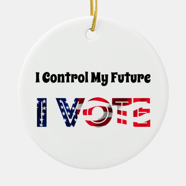 Jag styr min framtid - jag röstar julgransprydnad keramik (Framsidan)