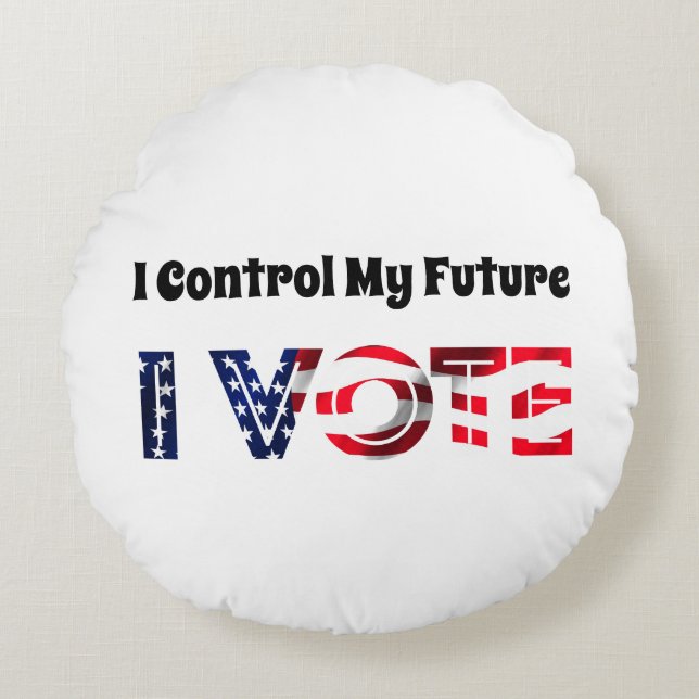 Jag styr min framtid - jag röstar rund kudde (Framsidan)