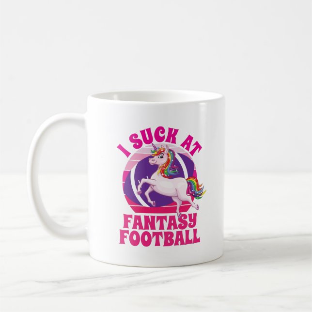 Jag suger på Fantasy Football Unicorn Loser Kaffemugg (Vänster)