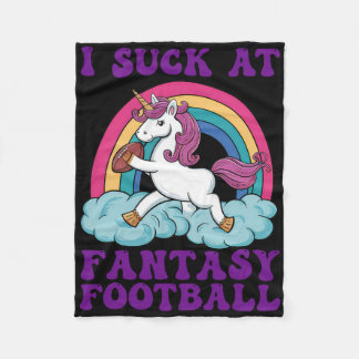 Jag suger på Fantasy Football Unicorn Rainbow Groo Fleecefilt
