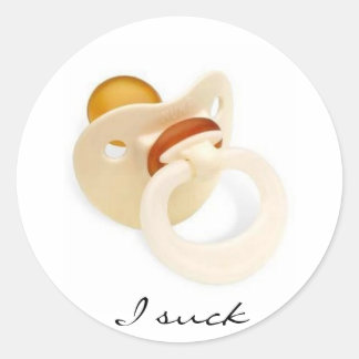 Jag suger runt klistermärke
