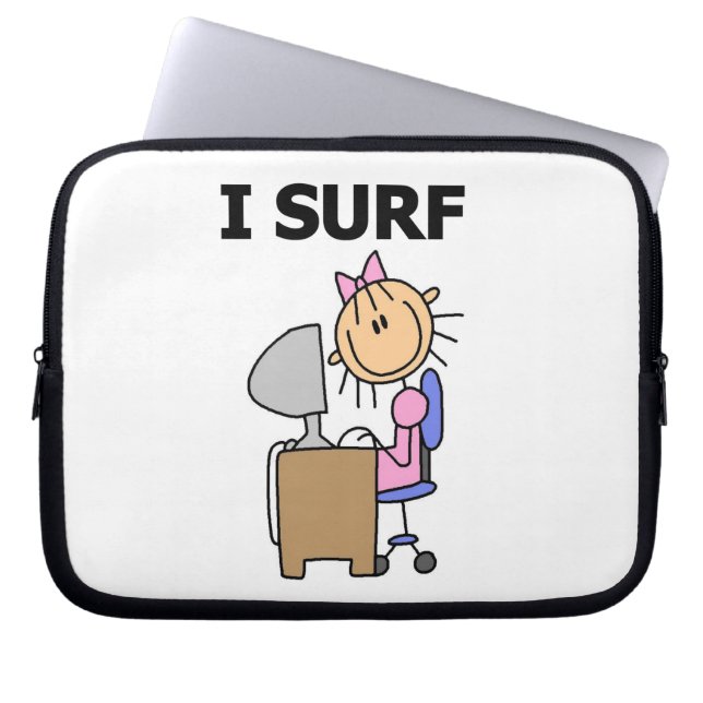 Jag surfar på webben laptop sleeve (Framsidan)