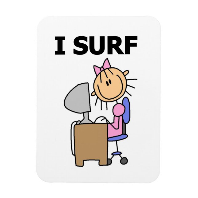 Jag surfar på webben magnet (Vertikal)
