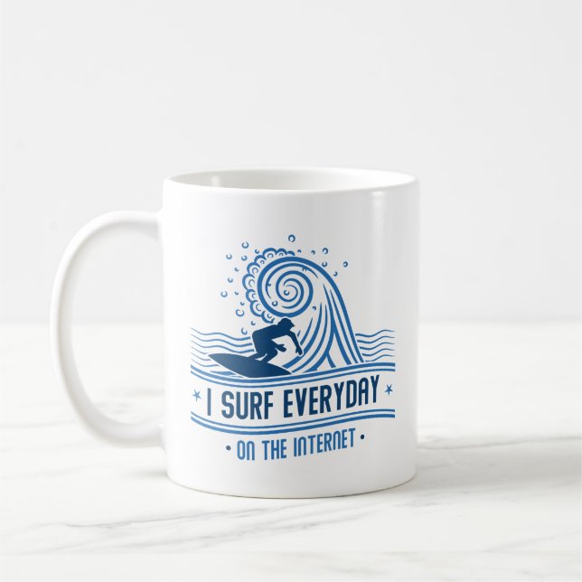 Jag Surfor varje dag på Internet Kaffemugg (Vänster)