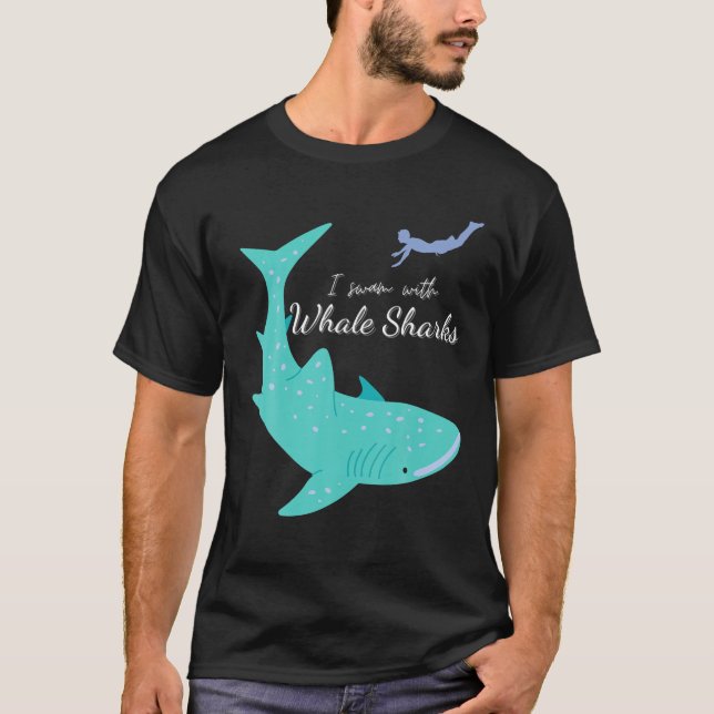 JAG SVAM MED WHALE SHARKS WhaleShark Snorkel T Shirt (Framsida)