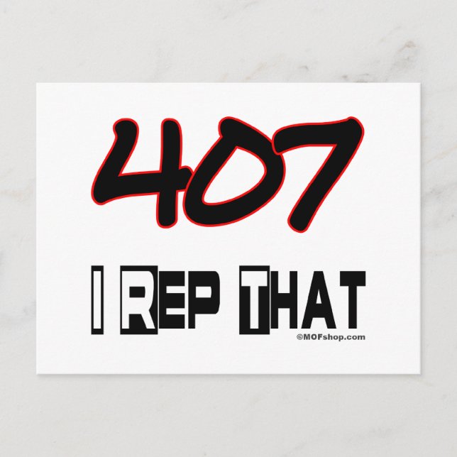 Jag svarar att 407-områdeskod vykort (Framsida)