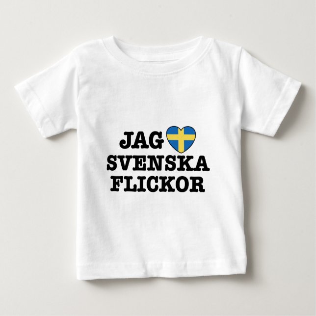 Jag Svenska Flickor Tee Shirt (Framsida)