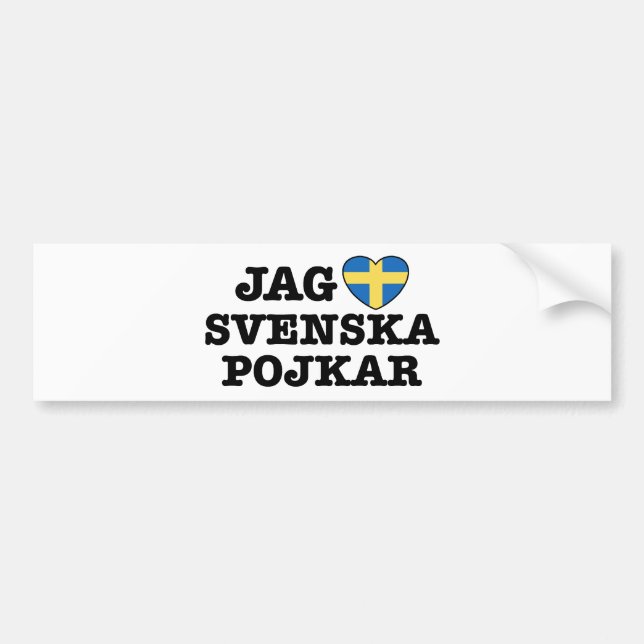Jag Svenska Pojkar Bildekal (Framsidan)