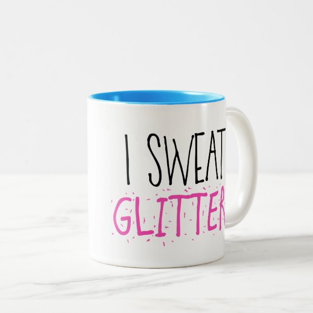 "Jag svenskar GLITTER!" Två-tonkaffe Mugg (Framsida höger)