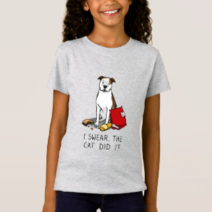 Jag svenskar katten gjorde det på Bull (lt brindle T Shirt