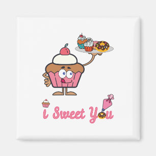 Jag Sweetar Dig Med En Cupcake Magnet