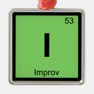 Jag - Symbol för bord för Improv Theatrekemi Julgransprydnad Metall