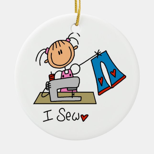 Jag syr julgransprydnad keramik (Framsidan)