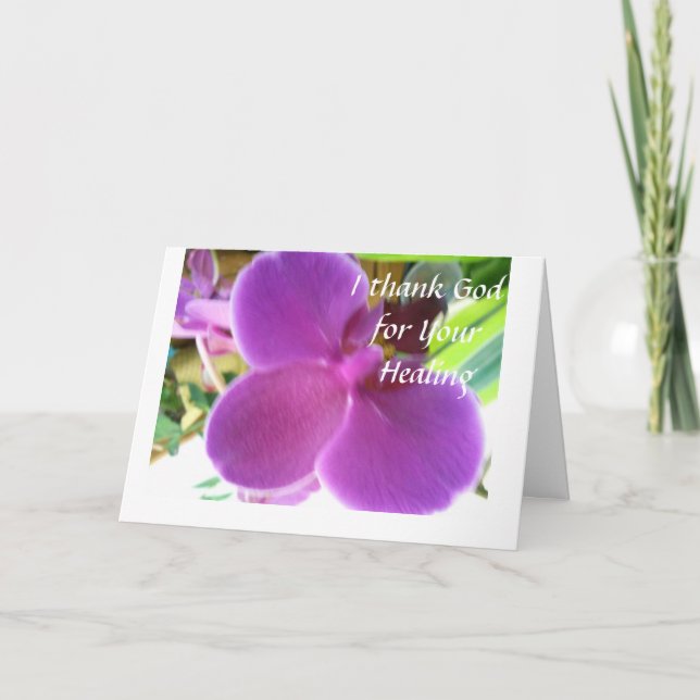 Jag tackar Gud för er läkning. Tack Kort (Framsida)
