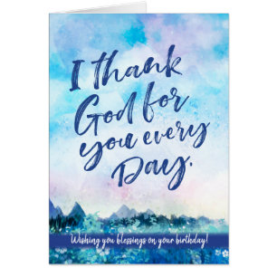 Jag tackar Gud för er varje dag, välsignad födelse Hälsningskort