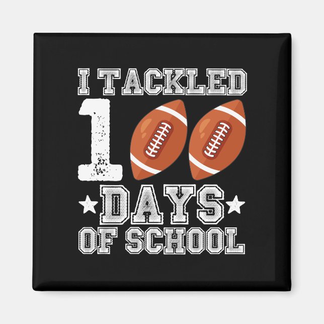 Jag Tacklade 100 Dagar Skolfotboll Magnet (Framsidan)